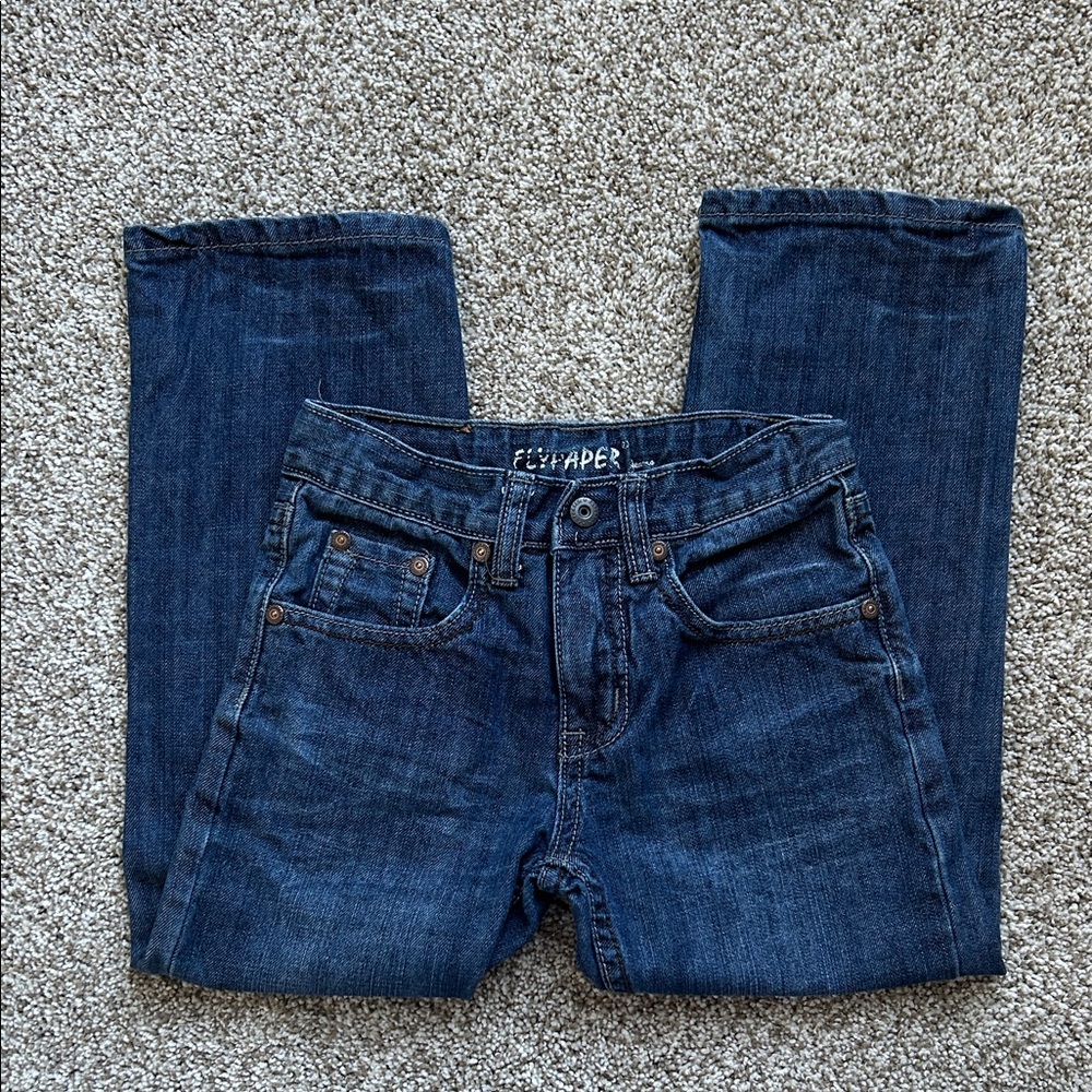 Boys Size 5 Flypaper Dark Blue Bootcut Denim Jeans